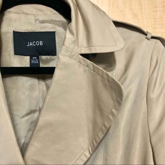 Beige lightweight short trench coat/Jacob/Size S - Picture 4 of 8